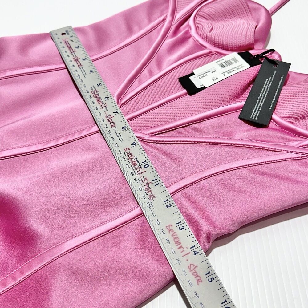 NWT Versace Mini Dress IT 42 US 6 Runway 2022 Medusa Corset Satin Pink $7,395 - Picture 12 of 16